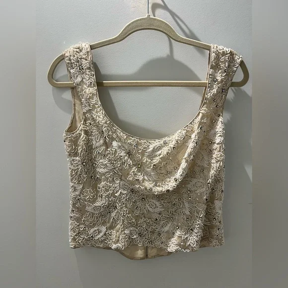 Vintage 1970s HEFTCO Beaded Wedding Gown, Matching Corset Vest Rhinestone Detail - Picture 8 of 17